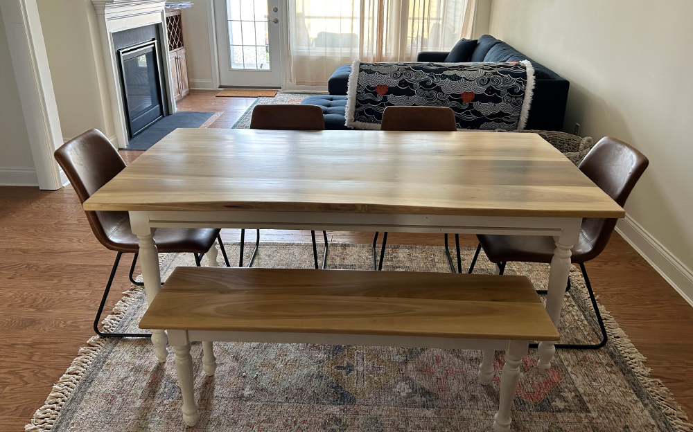 kitchen table and bench refinishing